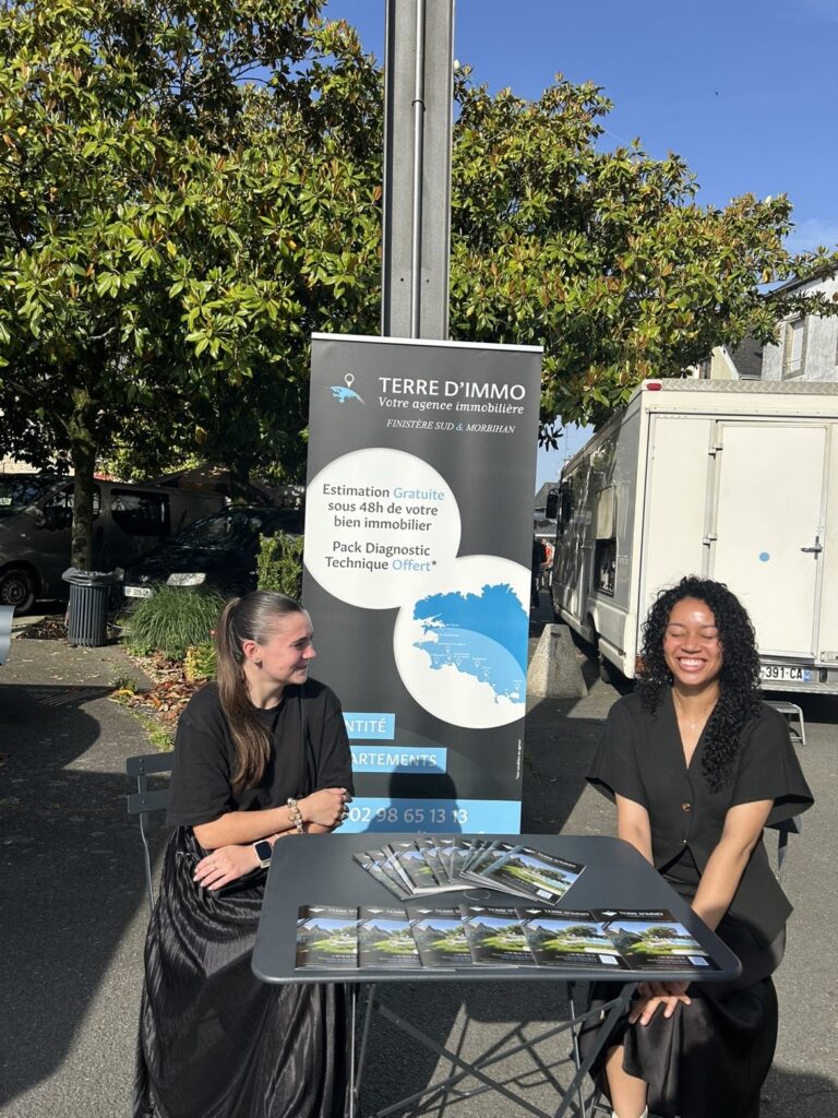 Marché sur quimperlé avec notre stand terre d’immo